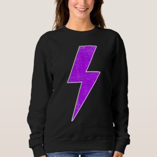 Awesome Retro Front & Back PURPLE & WHITE Lightnin Sweatshirt