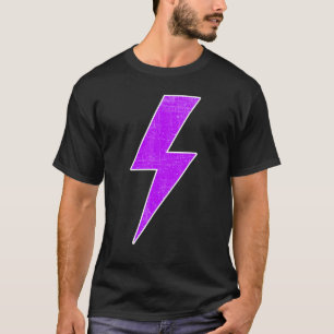 Awesome Retro Front & Back PURPLE & WHITE Lightnin T-Shirt