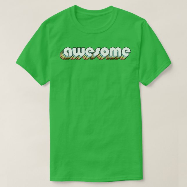 Awesome Retro Rainbow Typography Faded Style T-Shirt (Design Front)