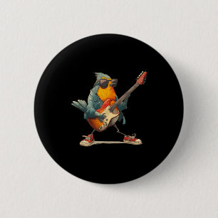 Awesome Robin Bird With Electric Guitar For Boys A 6 Cm Round Badge