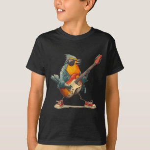 Awesome Robin Bird With Electric Guitar For Boys A T-Shirt
