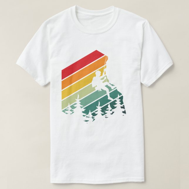 Awesome Rock Climbing Adventure Retro Mountain T-Shirt (Design Front)
