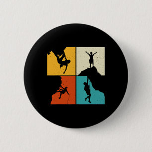Awesome Rock Climbing Retro Mountain Climber Hiker 6 Cm Round Badge