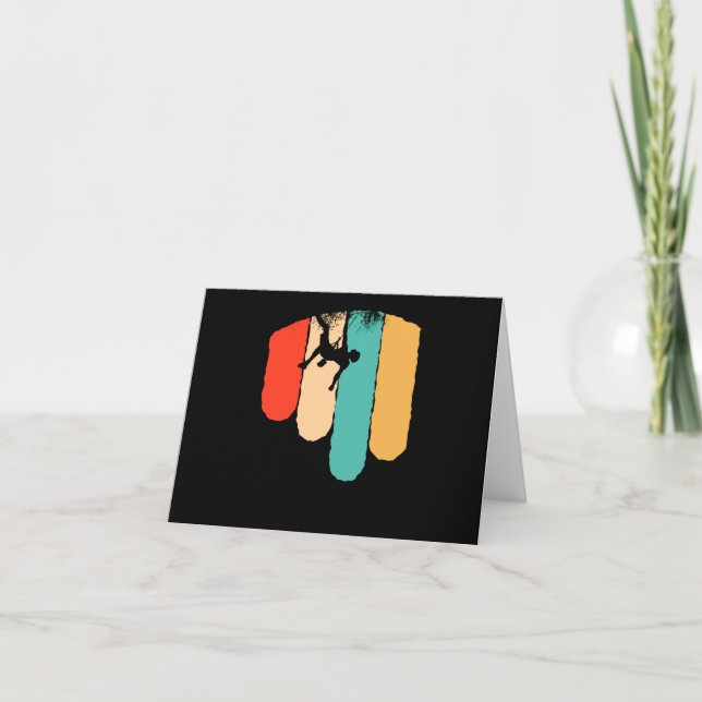 Awesome Rock Climbing Retro Mountain Climber Hiker Card (Front)