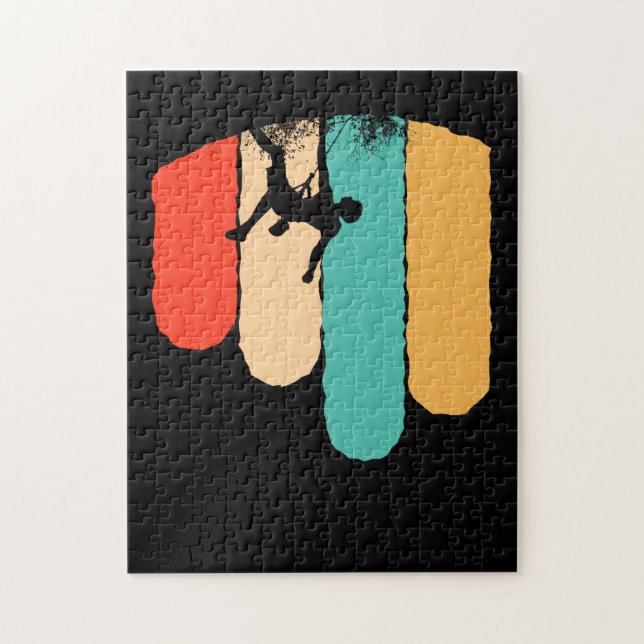 Awesome Rock Climbing Retro Mountain Climber Hiker Jigsaw Puzzle (Vertical)