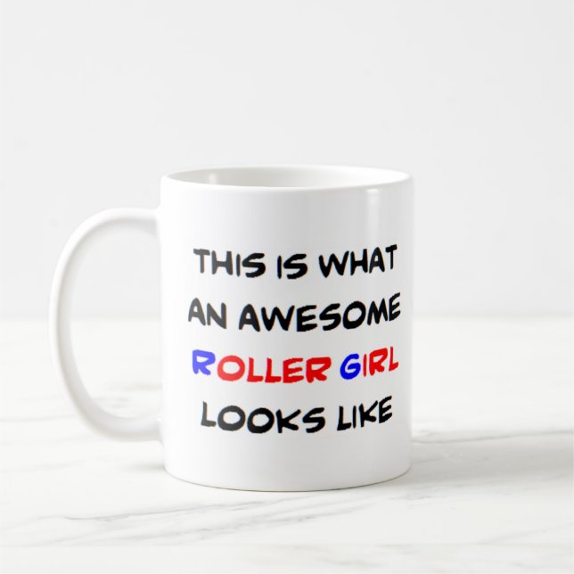 awesome roller girl coffee mug (Left)