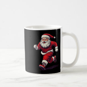 Awesome Running Santa Outfit For Jogging And Xmas Coffee Mug
