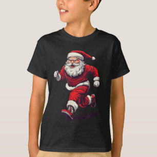 Awesome Running Santa Outfit For Jogging And Xmas  T-Shirt