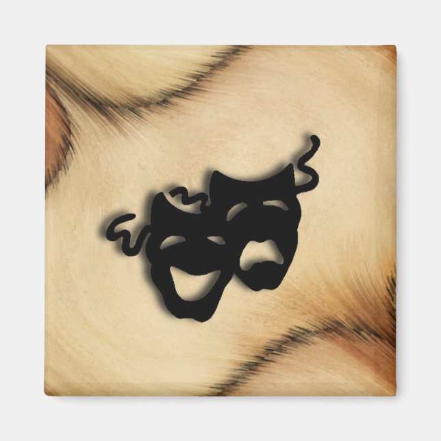 Awesome Rustic Comedy and Tragedy Theatre Design Magnet (Front)