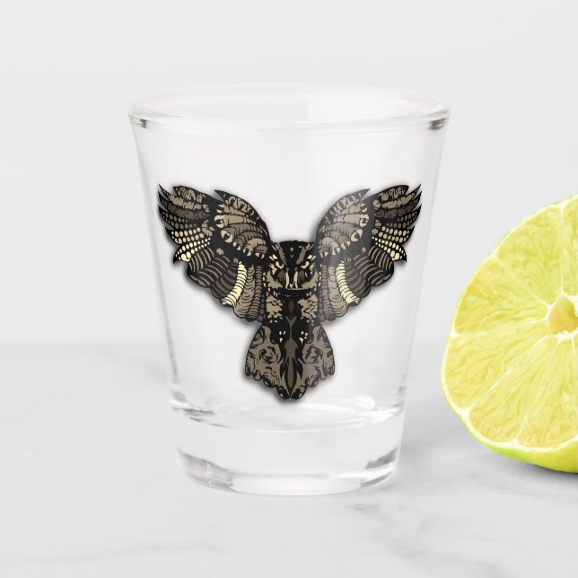 Awesome Rustic Owl Shot Glass (Front)
