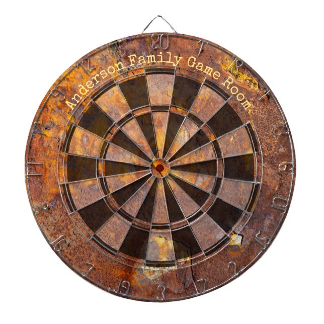 Awesome Rusty Iron Custom Message Dartboard (Front)