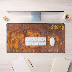 Awesome Rusty Iron Custom Name Desk Mat