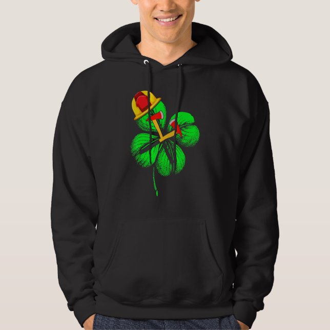Awesome Saint Patrick S Day Firefighter Shamrock H Hoodie (Front)
