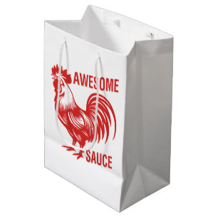 Awesome Sauce Rooster Funny Medium Gift Bag