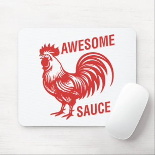 Awesome Sauce Rooster Funny Mouse Pad