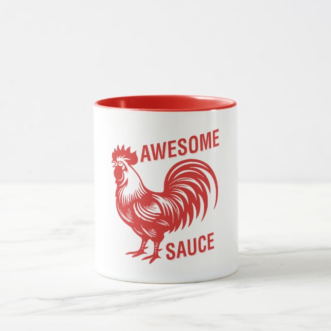 Awesome Sauce Rooster Funny Mug (Center)