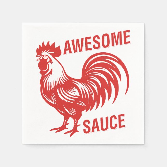 Awesome Sauce Rooster Funny Napkin (Front)