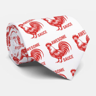 Awesome Sauce Rooster Funny Tie