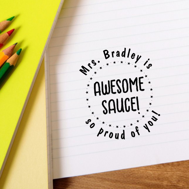 Awesome Sauce Teacher Personalised Rubber Stamp (Creator Uploaded)