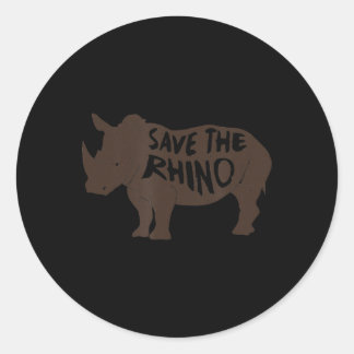 Awesome  Save  Rhino T Light Version Classic Round Sticker