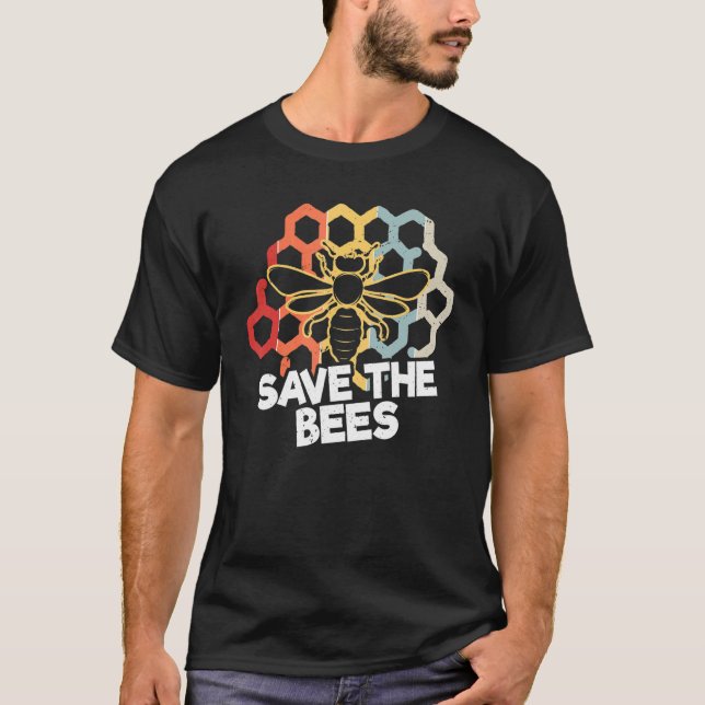 Awesome Save The Bees   Beekeepers Beehive Bees   T-Shirt (Front)