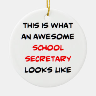 awesome school secretary ceramic tree decoration