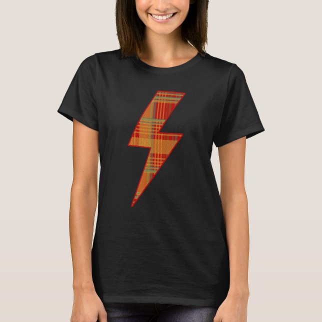 Awesome SCOTTISH TARTAN Lightning Bolt T-Shirt (Front)