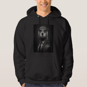 Awesome Sea Otter Animal Cool Otter In Black Suit Hoodie