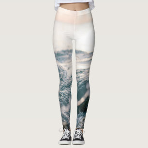 Awesome Sea Waves Best gift for nature lovers Leggings