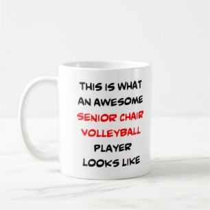 awesome senior chair volleyball player coffee mug
