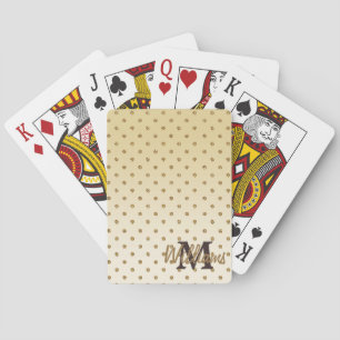 Awesome shining faux glitter gold polka dots playing cards