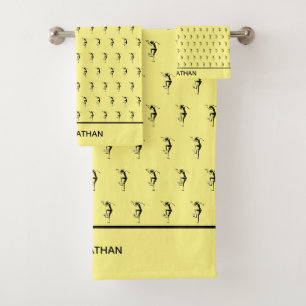 Awesome Silhouette Soccer Player Bath Towel Set