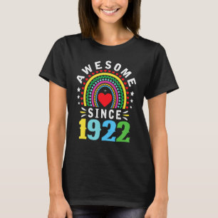 Awesome Since 1922 100th Birthday Rainbow  Born In T-Shirt