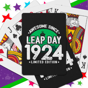 Awesome Since 1924 Leap Year Day Feb 29 Birthday Playing Cards
