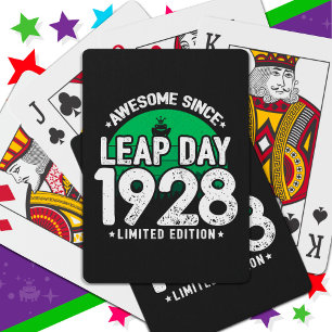 Awesome Since 1928 Leap Year Day Feb 29 Birthday Playing Cards