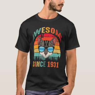 Awesome Since 1931 92nd Birthday For Cat T-Shirt