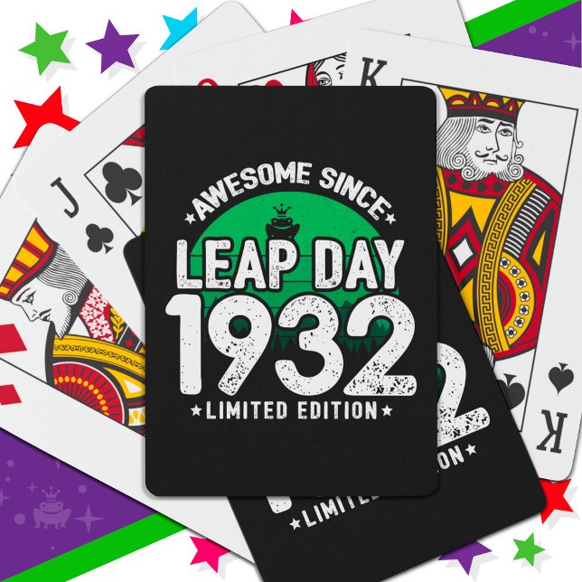 Awesome Since 1932 Leap Year Day Feb 29 Birthday Playing Cards (Creator Uploaded)