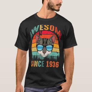 Awesome Since 1936 87th Birthday For Cat T-Shirt