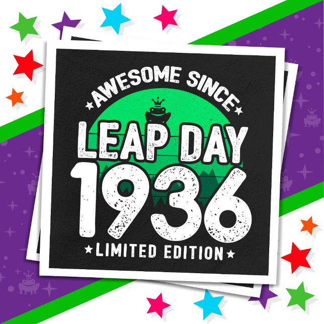 Awesome Since 1936 Leap Year Day Feb 29 Birthday Napkin (Creator Uploaded)