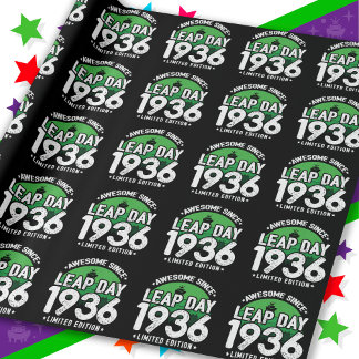 Awesome Since 1936 Leap Year Day Feb 29 Birthday Wrapping Paper