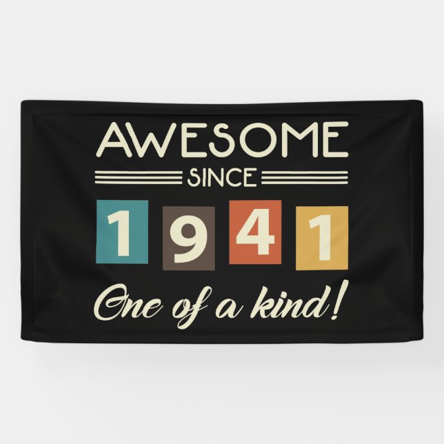 Awesome Since 1941 Retro 80th Birthday Banner (Horizontal)