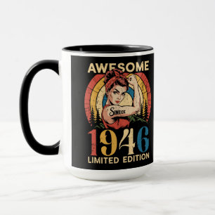 Awesome Since 1946 Retro 80th Women's Birthday Mug