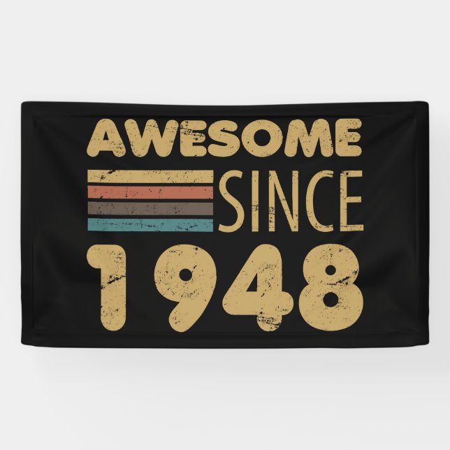 Awesome Since 1948 75th Birthday Banner (Horizontal)