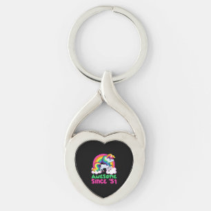 Awesome Since 1951 Unicorn Key Ring