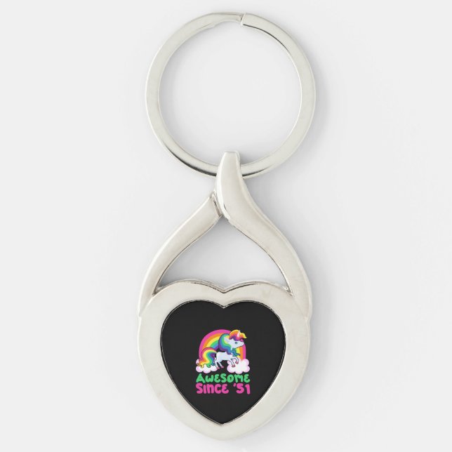 Awesome Since 1951 Unicorn  Key Ring (Front)