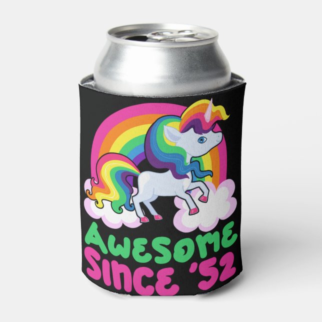 Awesome Since 1952 Unicorn  Can Cooler (Can Front)