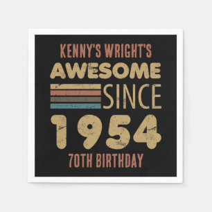 Awesome Since 1954 70th Birthday Napkin