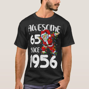 Awesome Since 1956 Dabbing Santa 65th Birthday Chr T-Shirt
