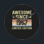 Awesome Since 1957 Retro 65 Years Old Birthday Round Clock<br><div class="desc">1</div>