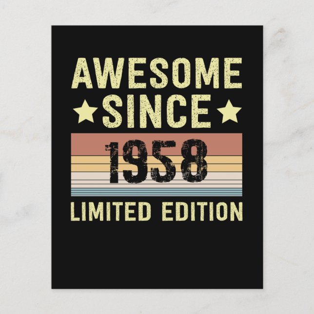 Awesome Since 1958 Retro Funny Birthday Party (Front)